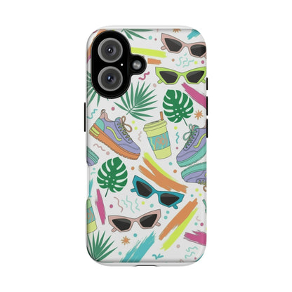 Tough Cases — Colorful Retro Sneakers & Sunglasses Phone Case