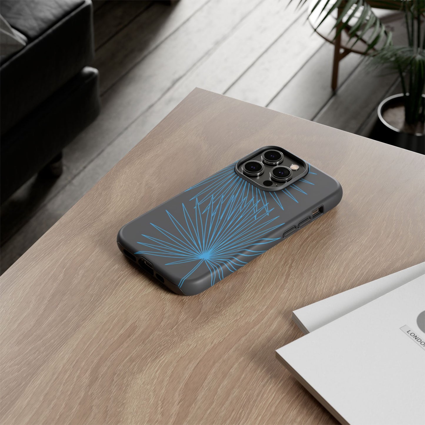Blue Dandelion Burst Tough Phone Case — Protective Floral iPhone Cover