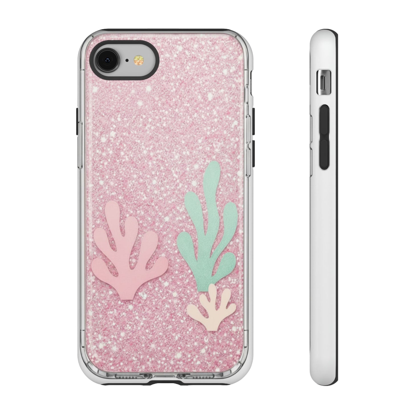 Pink Glitter Seaweed Tough Case - Sparkle Protective Phone Cover