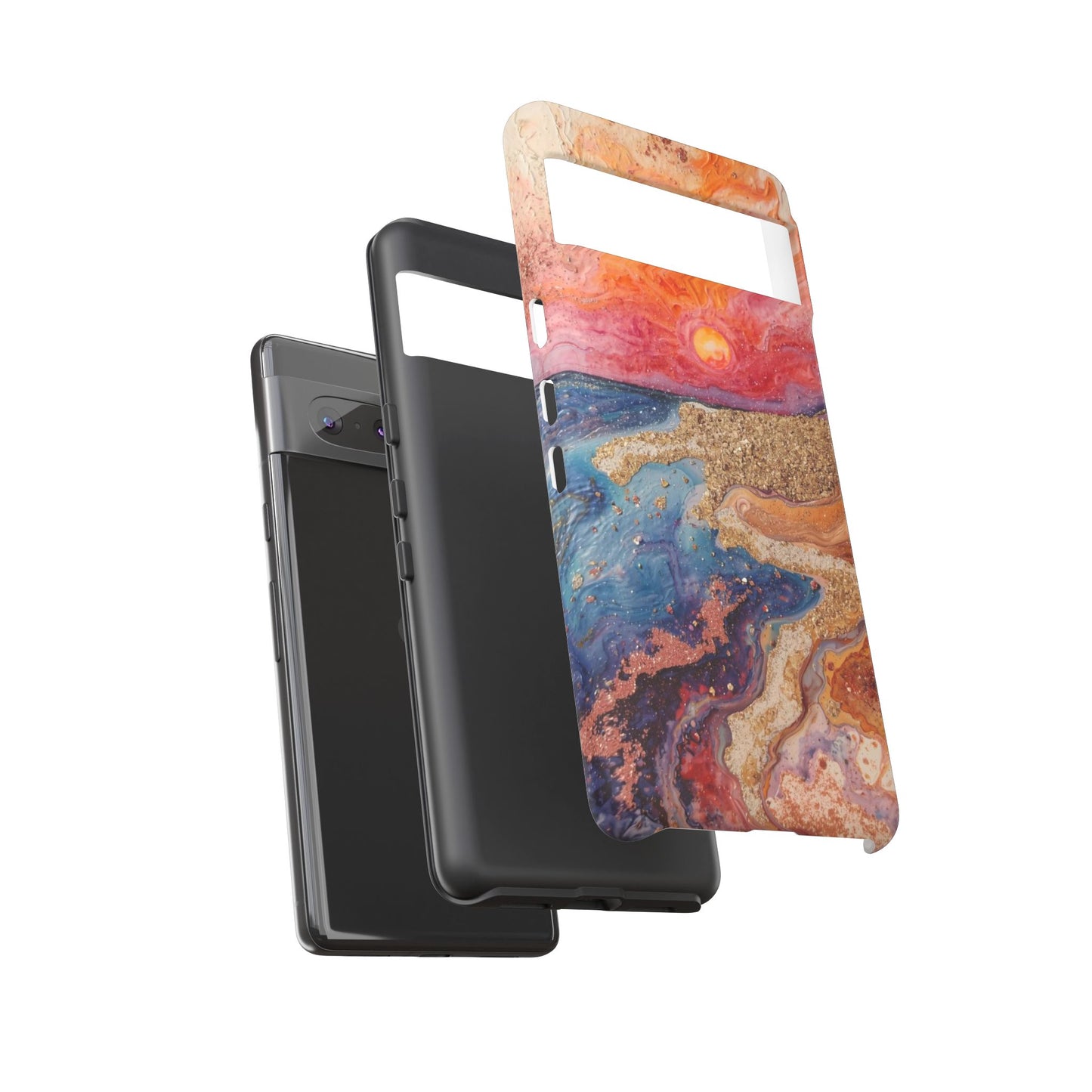 Sunset Coast Phone Case — Colorful Abstract Beach Art Tough Case