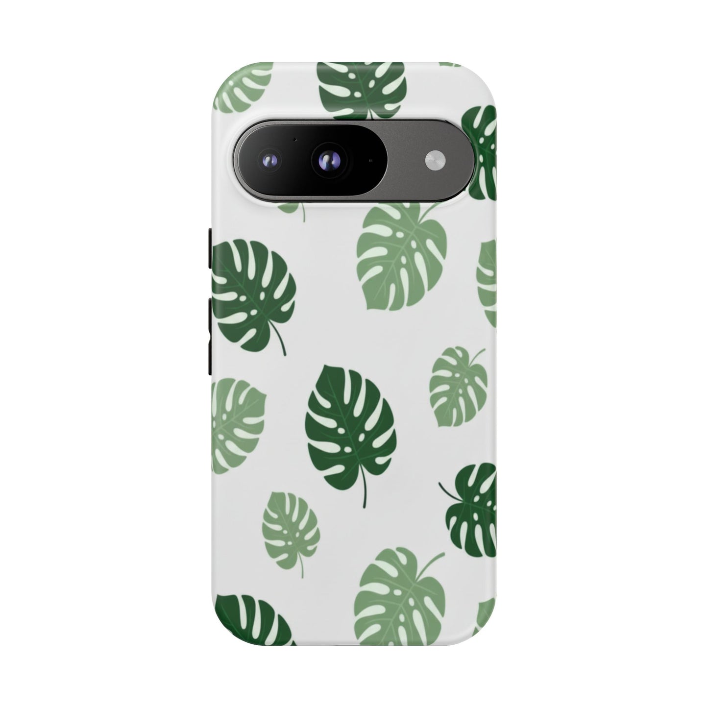 Monstera Leaf Phone Case — Tropical Green Pattern Tough Case