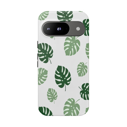 Monstera Leaf Phone Case — Tropical Green Pattern Tough Case