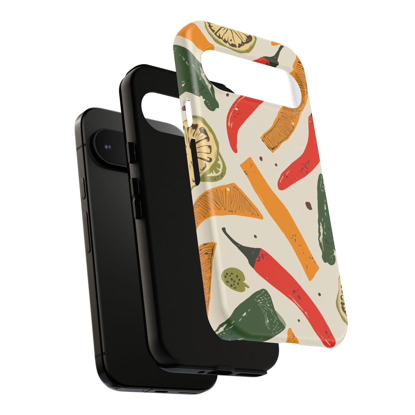 Spicy Peppers Phone Case – Colorful Chili, Lime & Citrus Pattern