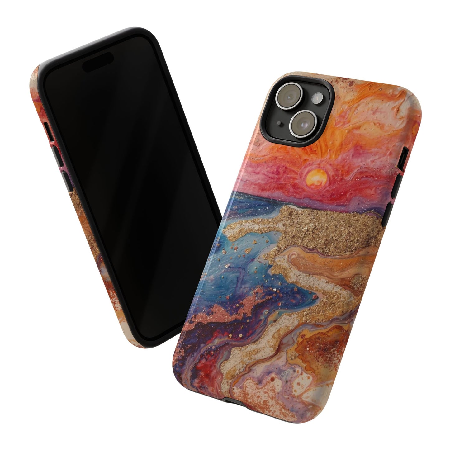 Sunset Coast Phone Case — Colorful Abstract Beach Art Tough Case