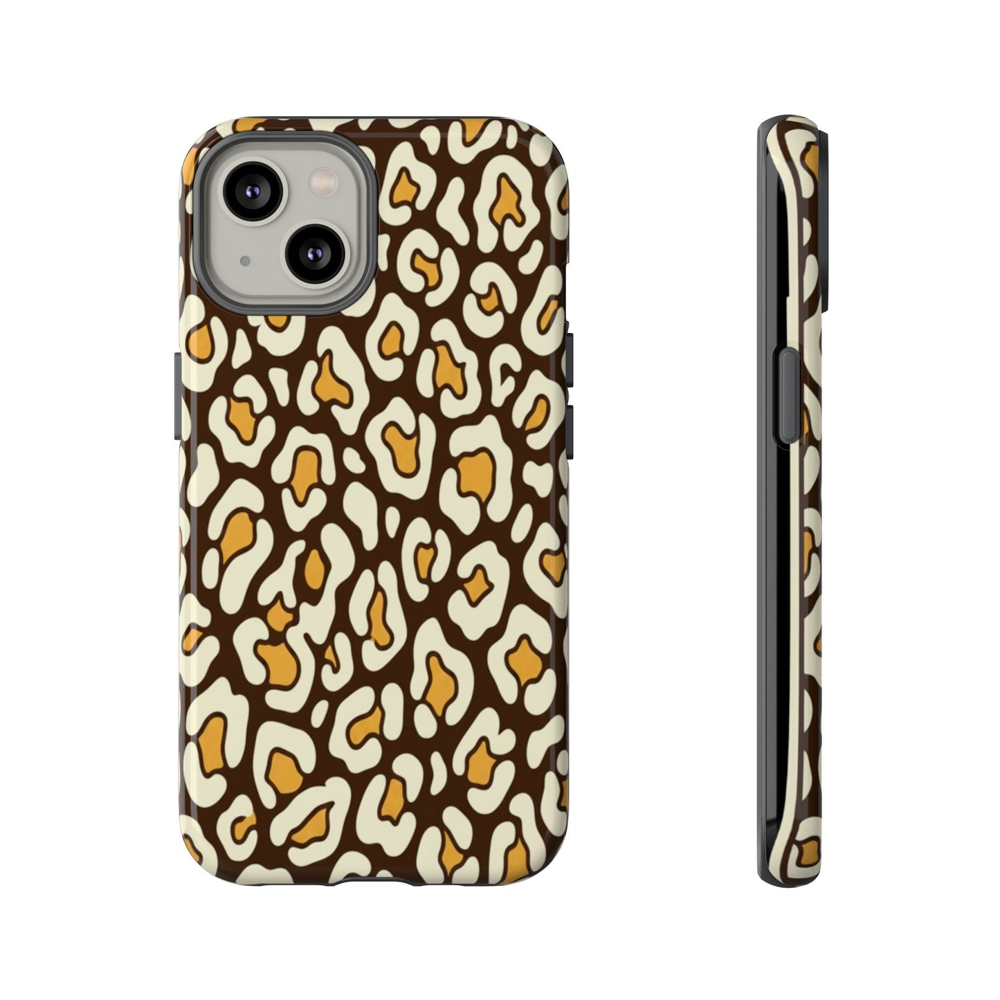Leopard Print Tough Phone Case — Durable Protective iPhone Cover