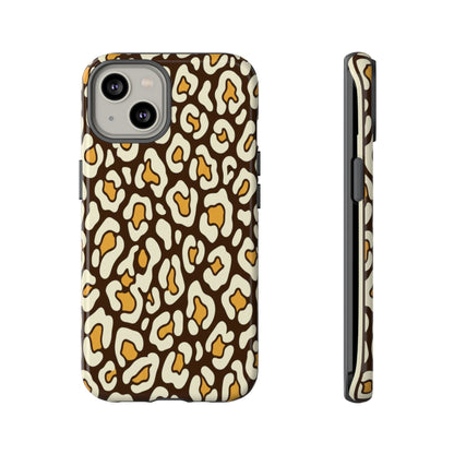 Leopard Print Tough Phone Case — Durable Protective iPhone Cover