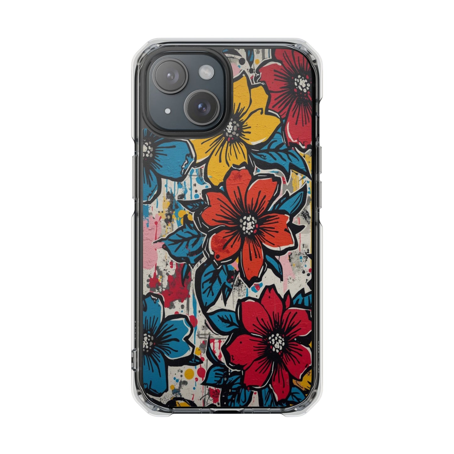Clear Magnetic Phone Case — Colorful Floral Impact Protection