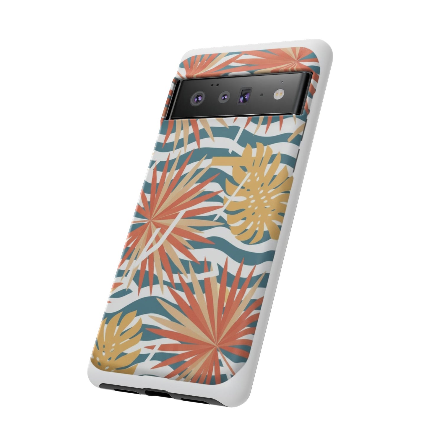 Tropical Palm Tough Phone Case – Retro Wave Floral Protective Cover