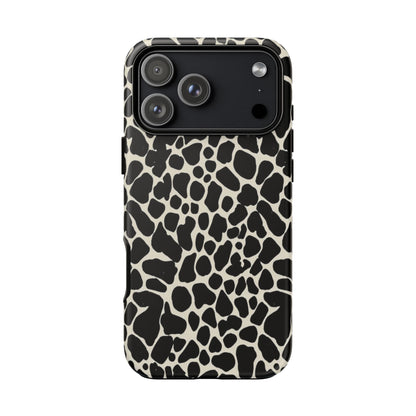 Black and White Cowhide Phone Case — Protective Tough Case