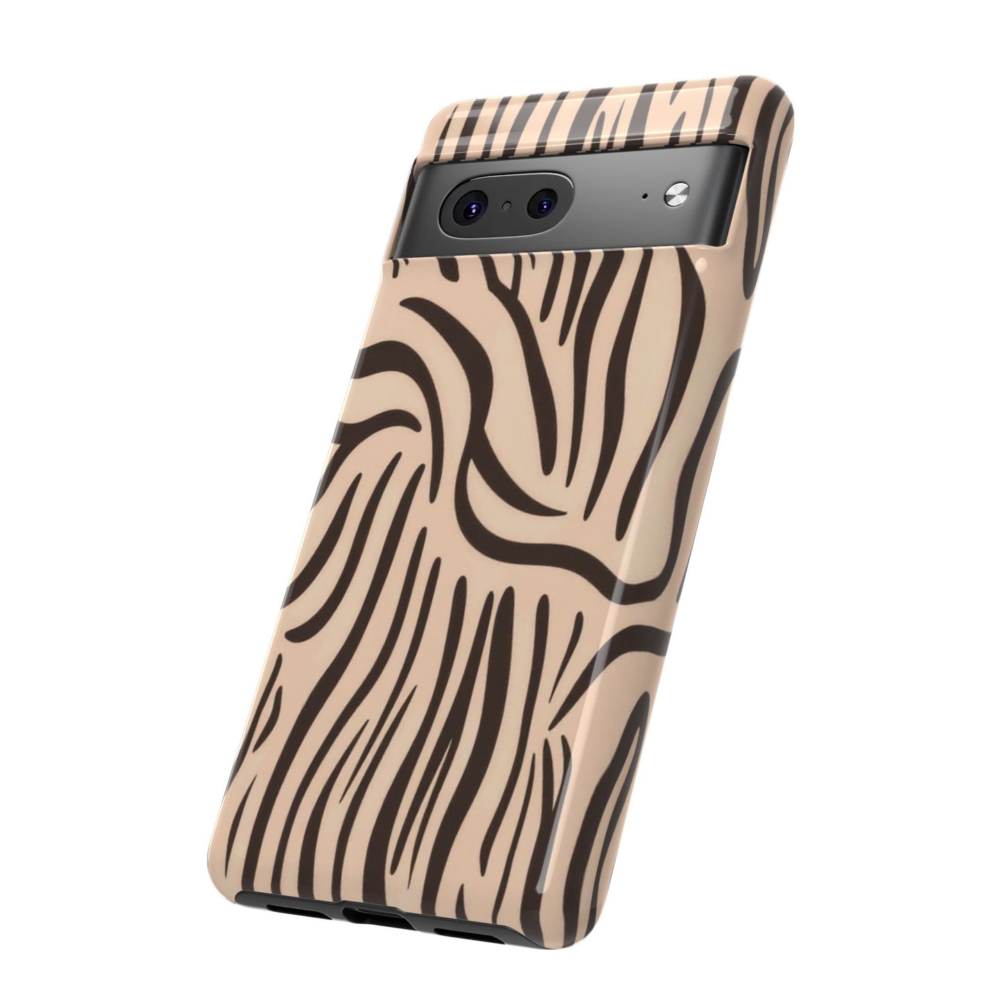 Zebra Stripe Tough Phone Case – Neutral Animal Print Protective Cover
