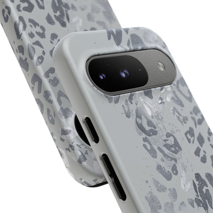 Gray Leopard Print Tough Phone Case