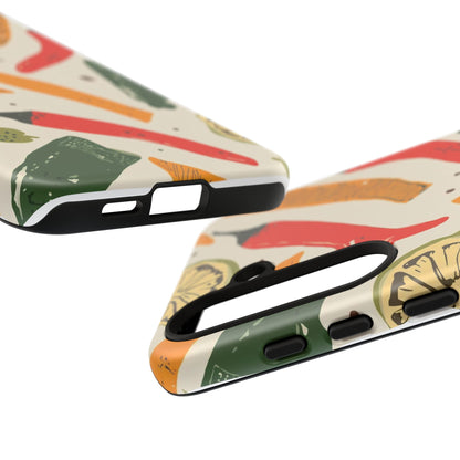 Spicy Peppers Phone Case – Colorful Chili, Lime & Citrus Pattern