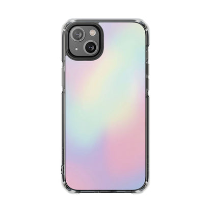 Clear Magnetic Impact Phone Case — Iridescent Pastel Protective Cover