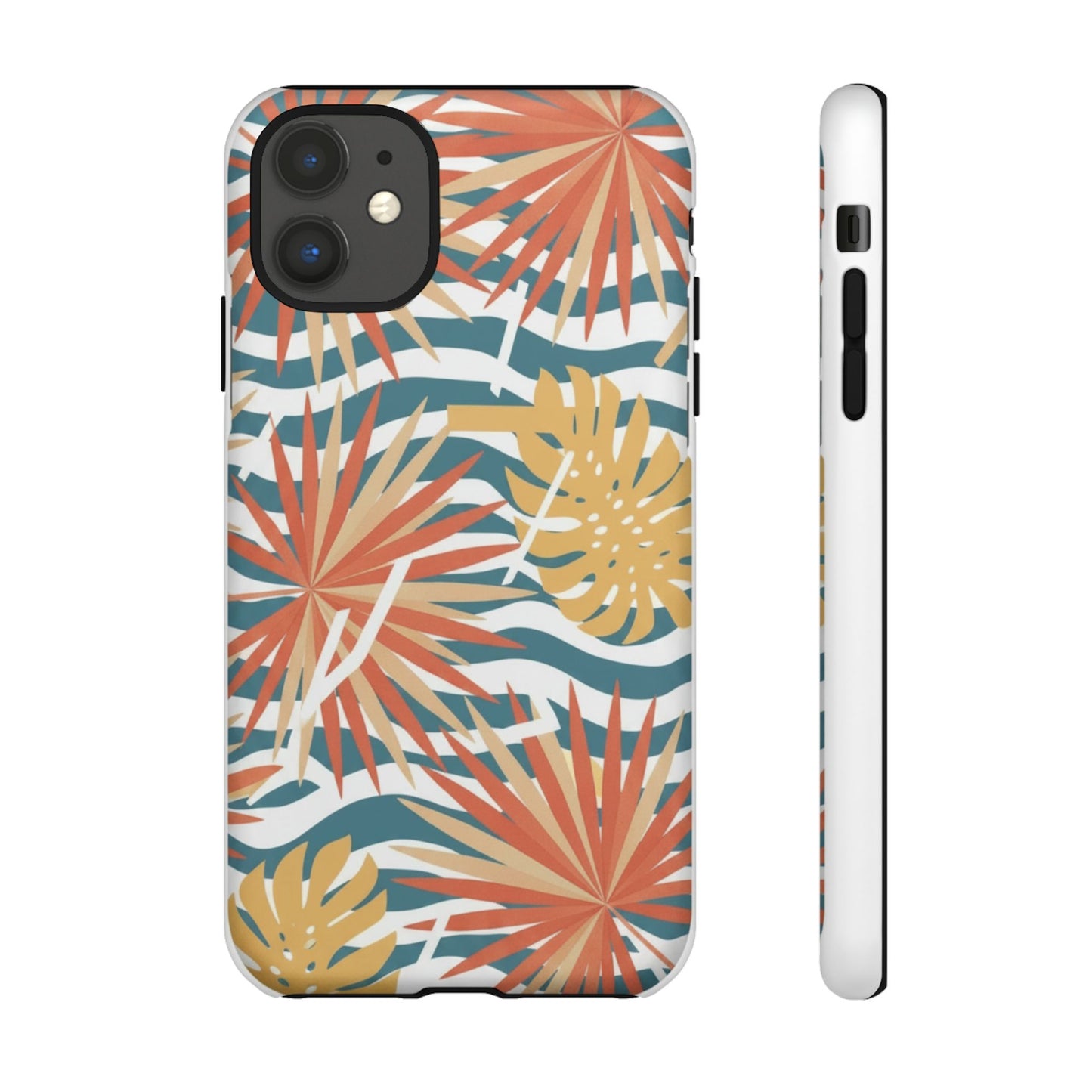 Tropical Palm Tough Phone Case – Retro Wave Floral Protective Cover