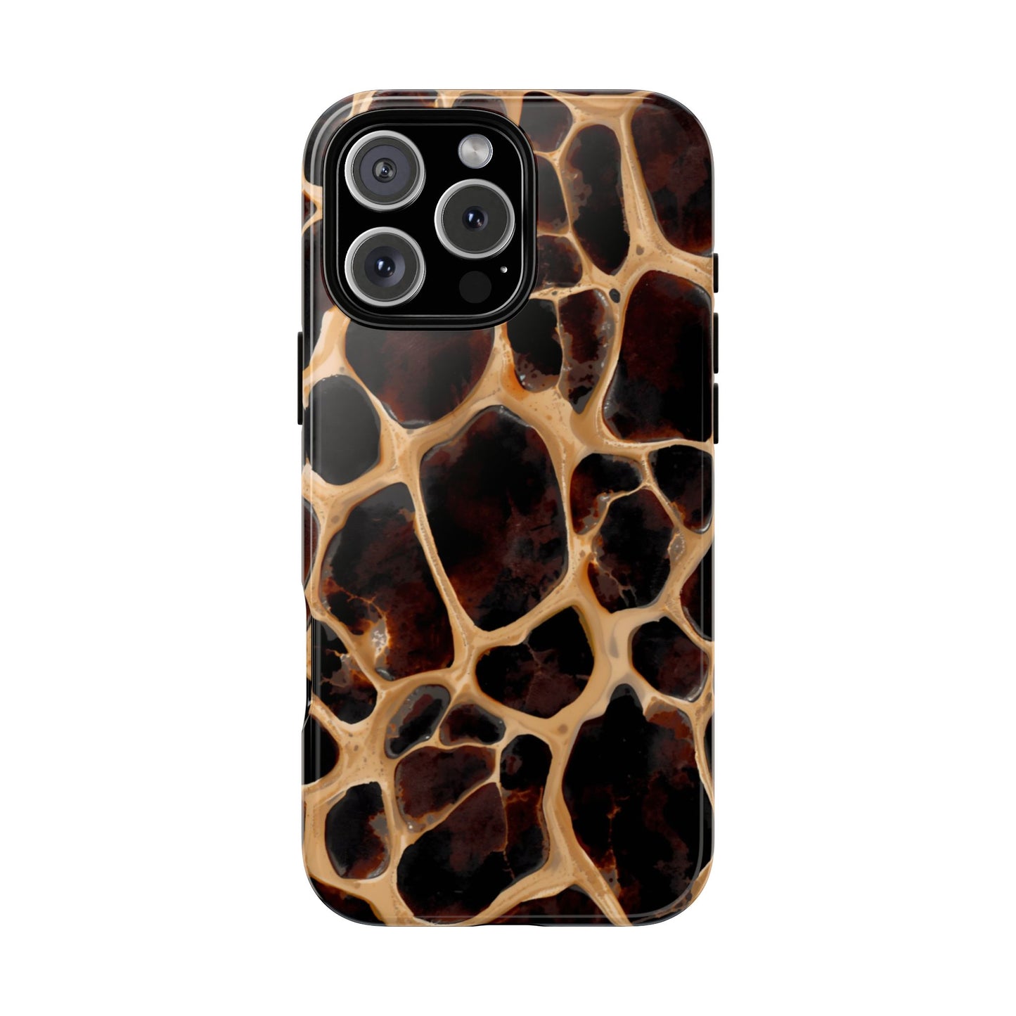 Phone Case — Brown Leather Dot Texture Rugged Protective Cover