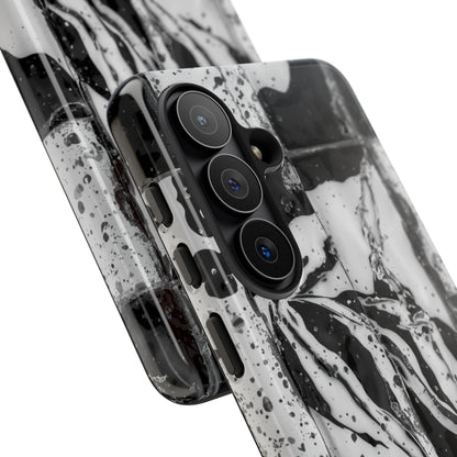 Monochrome Tile Floral Tough Phone Case