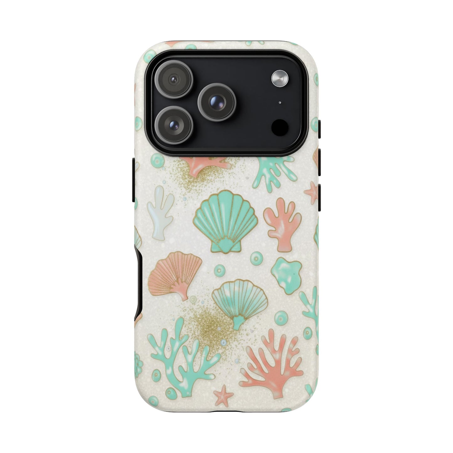 Seashell Coral Phone Case — Pastel Beach Shells Protective Tough Case