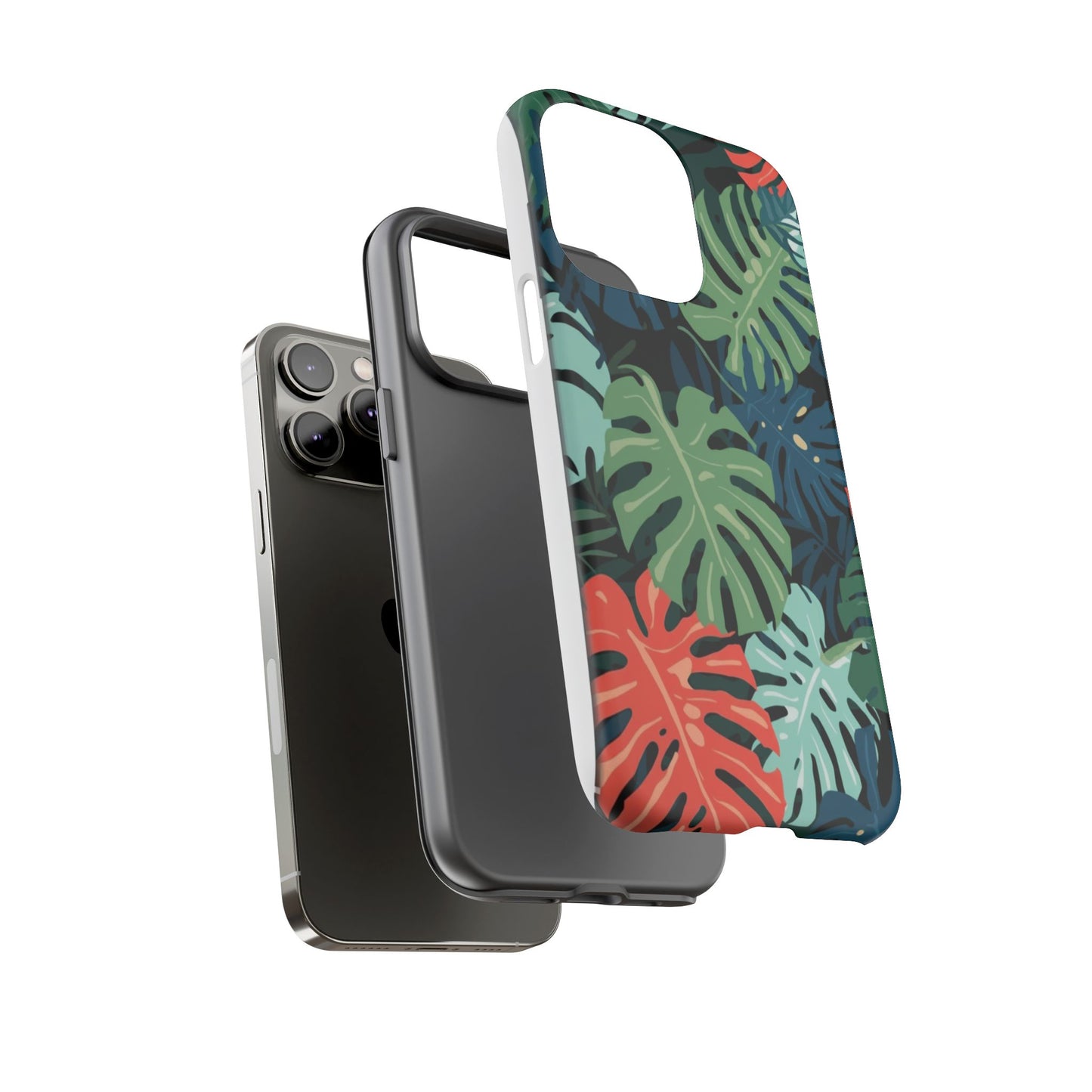 Tropical Monstera Phone Case — Colorful Leaf Protective Tough Case