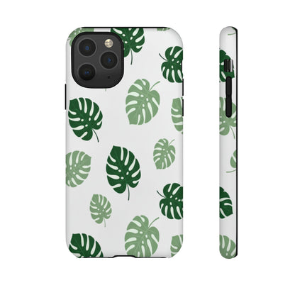 Monstera Leaf Phone Case — Tropical Green Pattern Tough Case