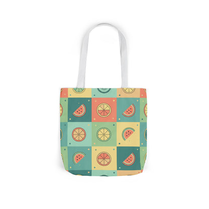 Citrus Patchwork Canvas Tote — Summer Fruit Market Bag
