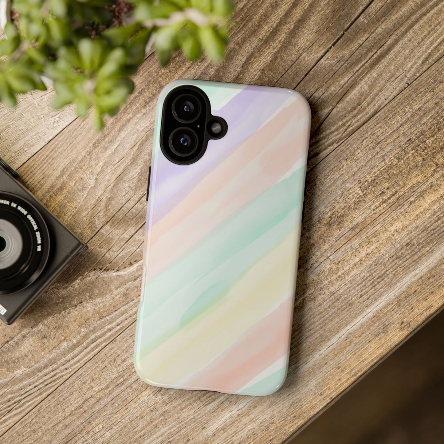 Pastel Watercolor Stripe Tough Phone Case