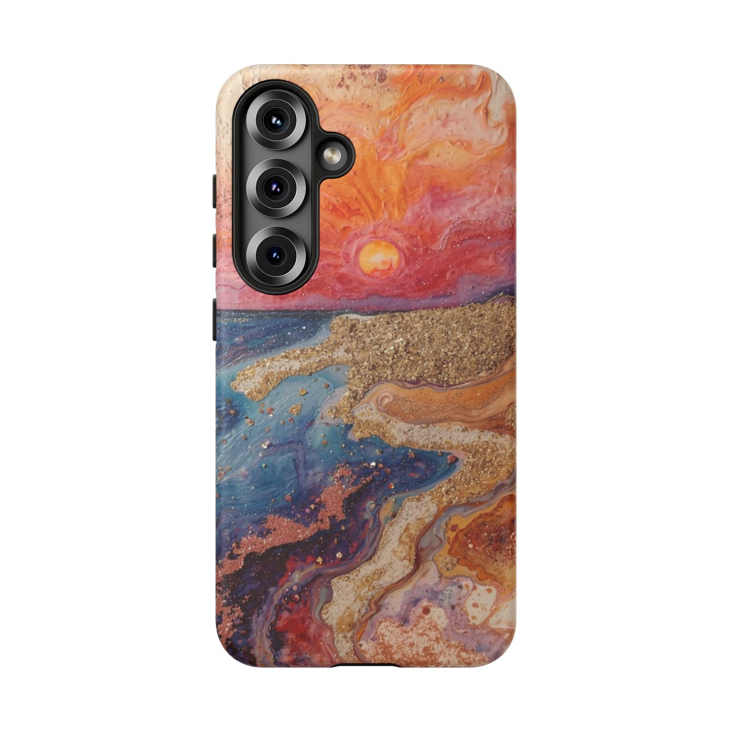 Sunset Coast Phone Case — Colorful Abstract Beach Art Tough Case