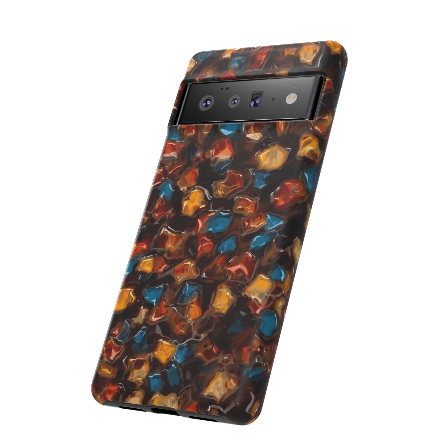 Phone Case - Amber Tortoiseshell Mosaic Protective Cover