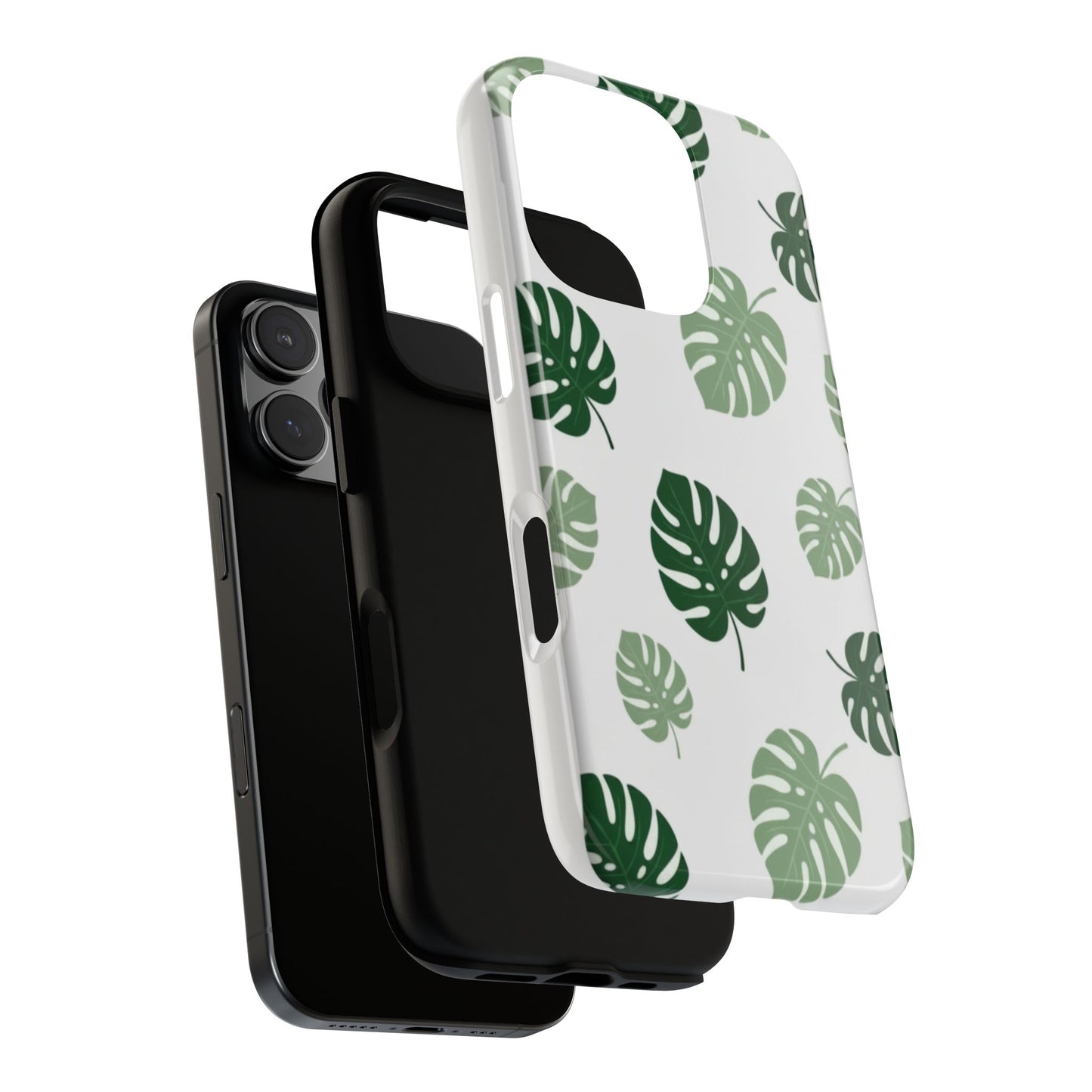 Monstera Leaf Tough Phone Case – Tropical Green Palm Pattern Protective Cover
