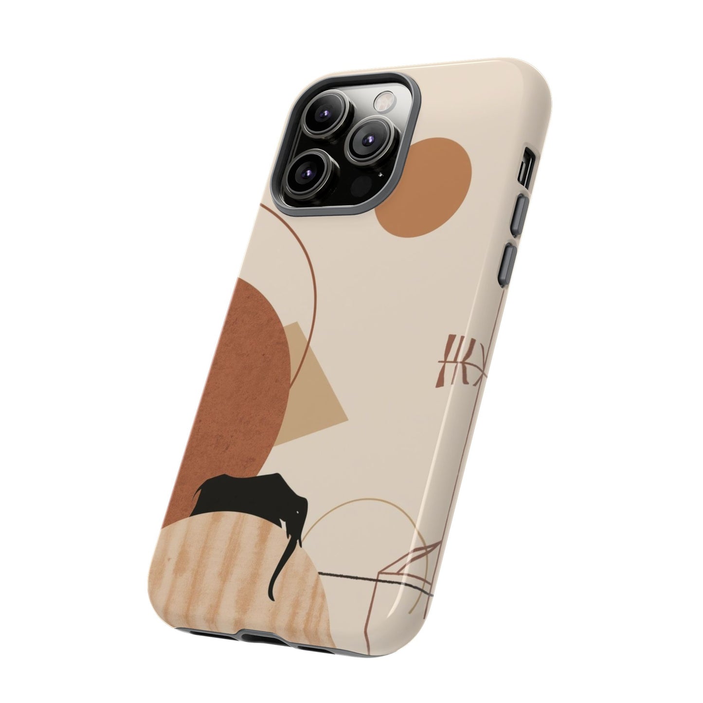 Abstract Earth Tones Phone Case — Minimal Geometric Design