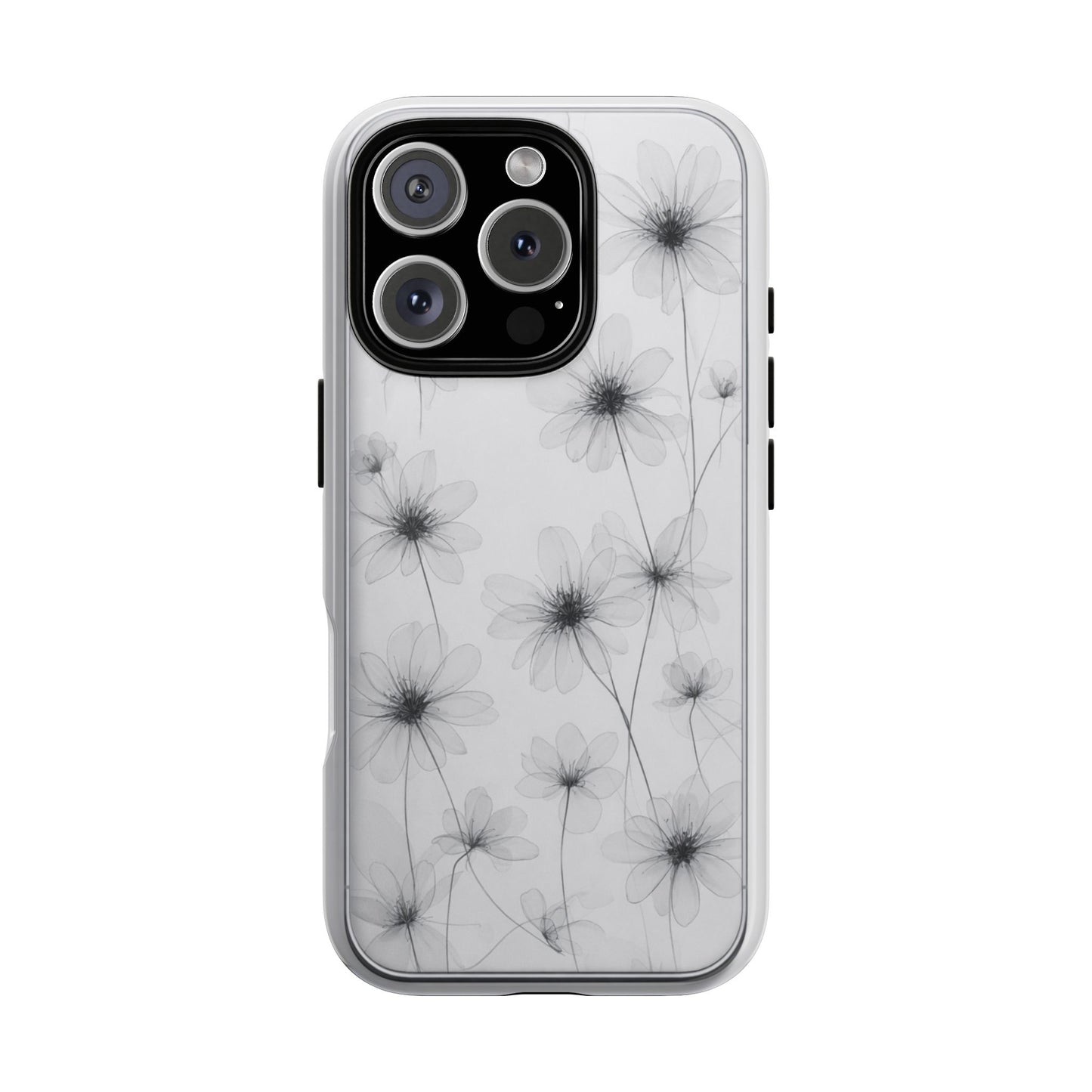Tough Case — Black & White Floral Tough Phone Case