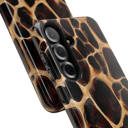Phone Case — Brown Leather Dot Texture Rugged Protective Cover