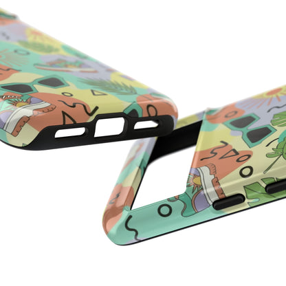 Tropical Summer Phone Case — Retro Sunglasses, Sneakers & Palm Pattern