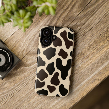 Cow Print Phone Case — Black & Cream Protective  Case