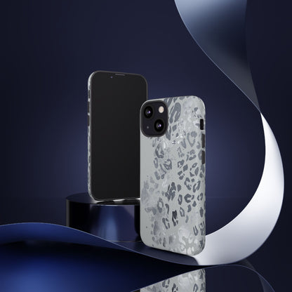 Gray Leopard Print Tough Phone Case