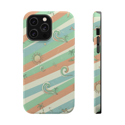 Magnetic Impact-Resistant Phone Case — Retro Surf Stripes
