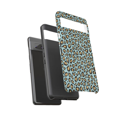 Leopard Print Tough Phone Case - Blue Cheetah Protective Cover