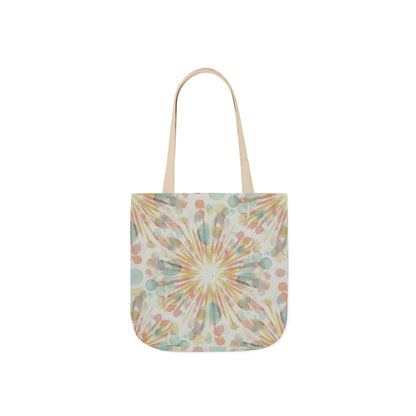Boho Sunburst Canvas Tote Bag — Pastel Tie-Dye Beach & Market Bag