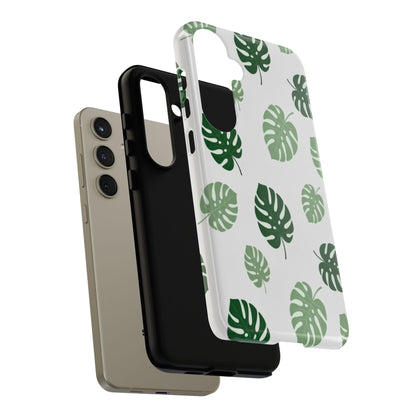 Monstera Leaf Phone Case — Tropical Green Pattern Tough Case