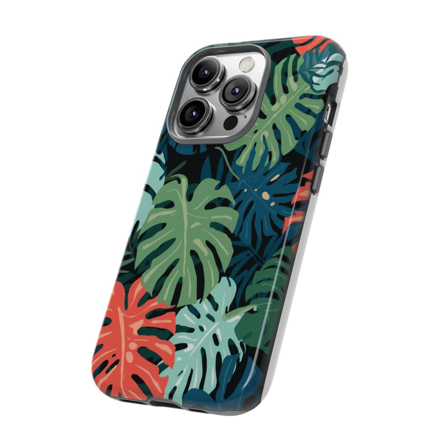 Tropical Monstera Phone Case — Colorful Leaf Protective Tough Case