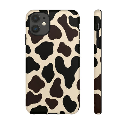 Cow Print Phone Case — Black & Cream Protective  Case