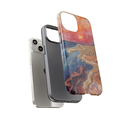 Sunset Coast Phone Case — Colorful Abstract Beach Art Tough Case