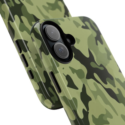 Camo Tough Phone Case — Military Green Protective iPhone Cover