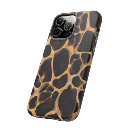 Phone Case — Brown Leather Dot Texture Rugged Protective Cover