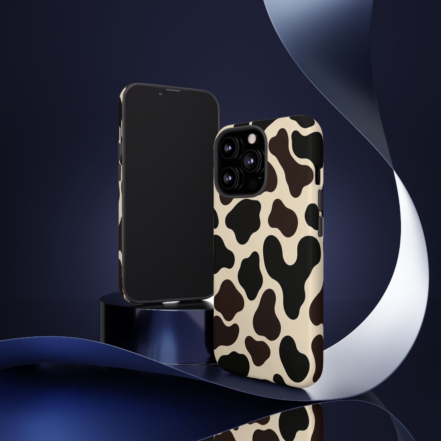 Cow Print Phone Case — Black & Cream Protective  Case