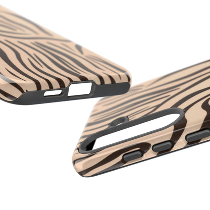 Zebra Stripe Tough Phone Case – Neutral Animal Print Protective Cover