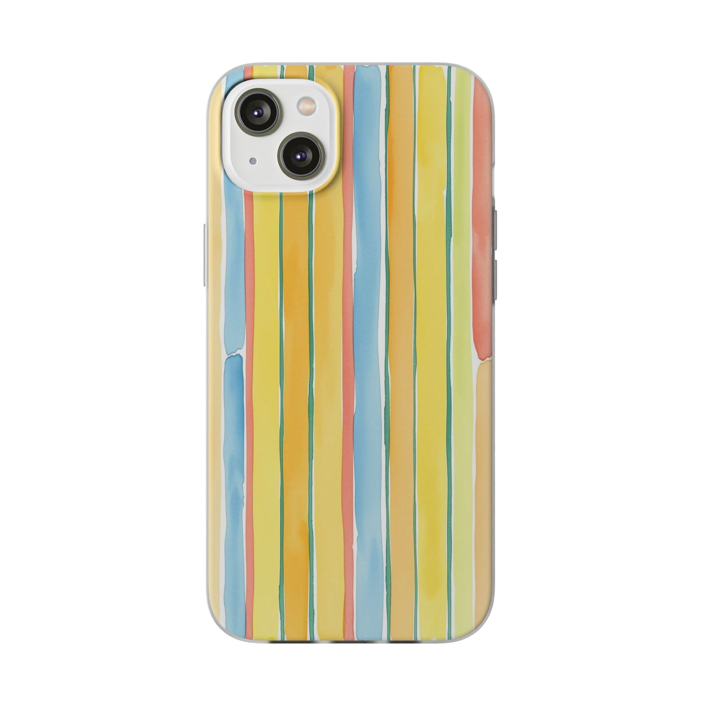 Watercolor Stripe Phone Case — Bright Pastel Vertical Stripes Protective Flexi Case