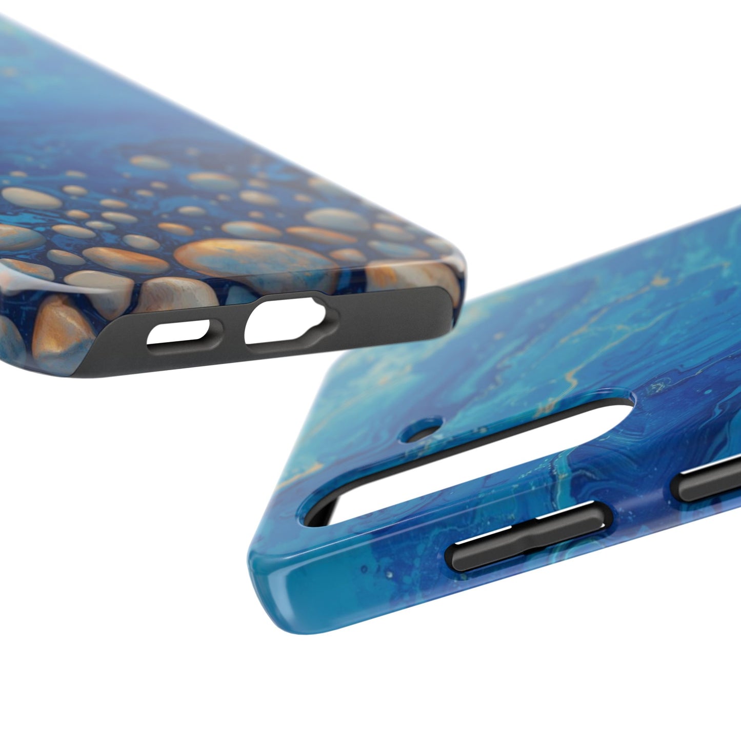 Blue Ocean Pebble Tough Phone Case — Protective Artistic Marble Design
