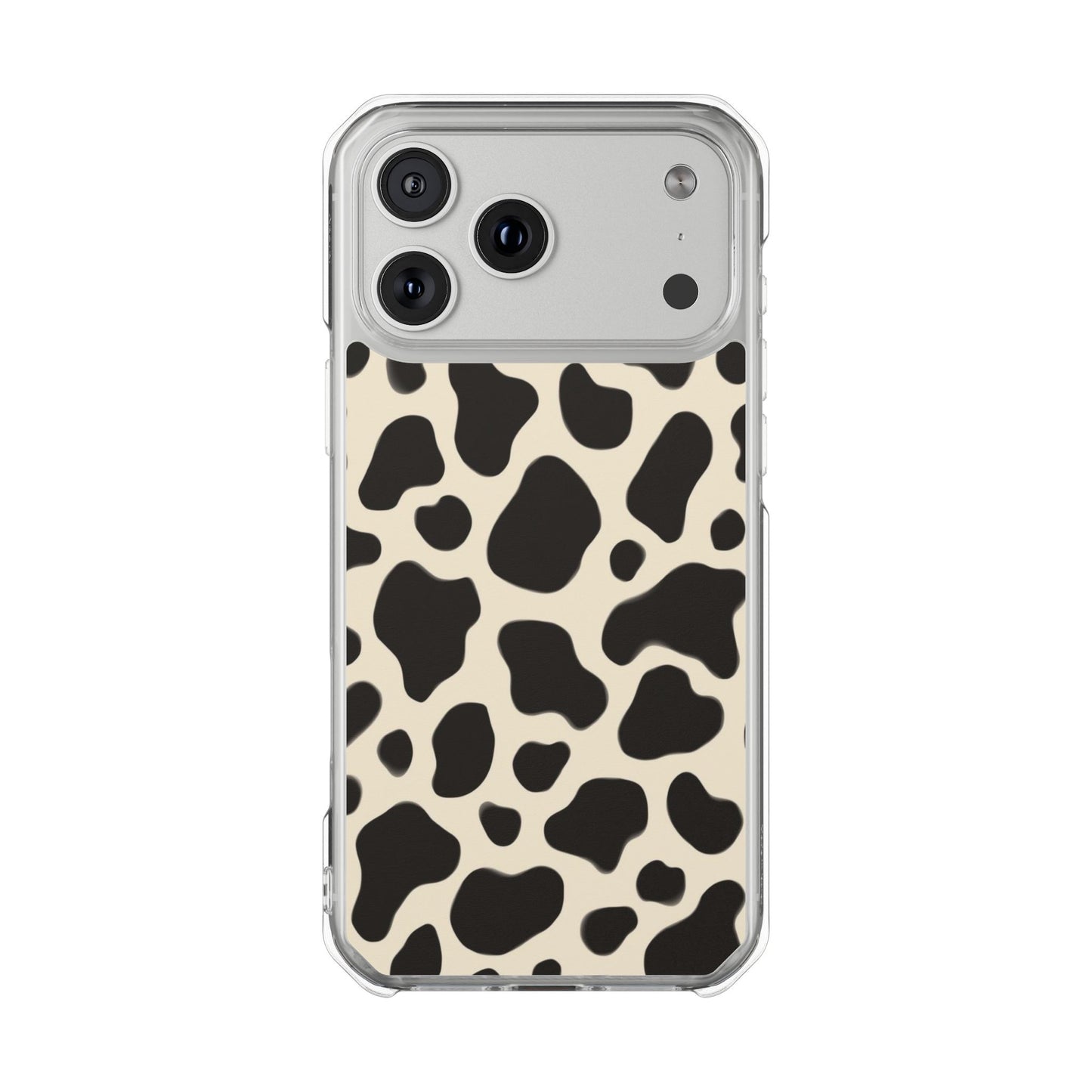 Cow Print Clear Magnetic Phone Case — Impact-Resistant Stylish Protection