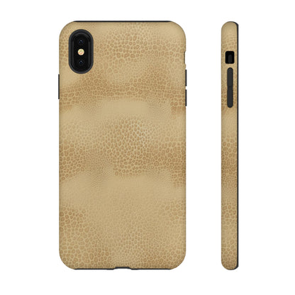 Tan Distressed Leather Texture Phone Case — Rugged Protective iPhone Cover
