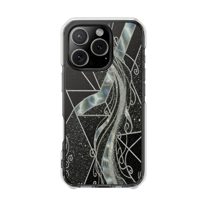 Clear Magnetic Impact Phone Case — Iridescent Geometric Design